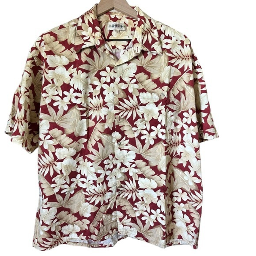 Campia Moda Red floral‎ Hawaiian button
up shirt Size XL